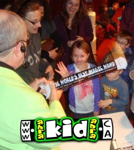Peter Mennie Magician meeting kids after Listowel Magic Show